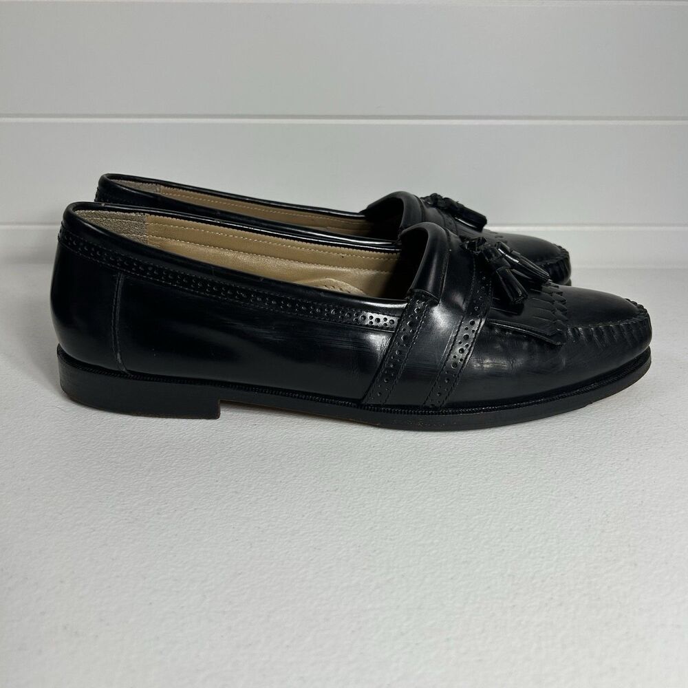G. H. Bass Weejuns Men’s Size 10C Black Leather Tassel Loafer Slip-On Frazier